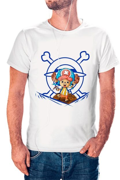 polera blanca de hombre con diseño de Tony Tony Chopper de One Piece