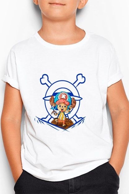 polera blanca de niño con diseño de Tony Tony Chopper de One Piece