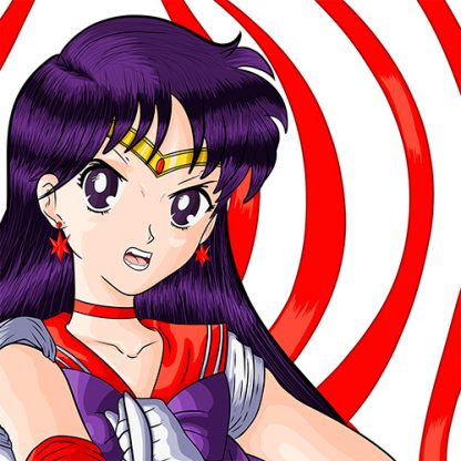 detalle diseño de Sailor Mars con cintas de Sailor Scouts