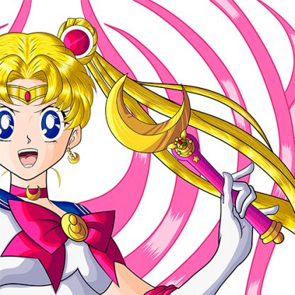 detalle diseño de Sailor Moon con cintas de Sailor Scouts