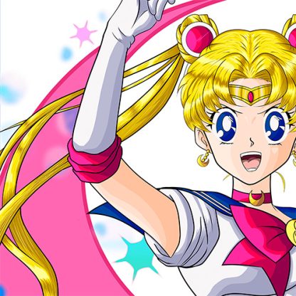 detalle diseño de Sailor Moon con símbolo de Sailor Scouts