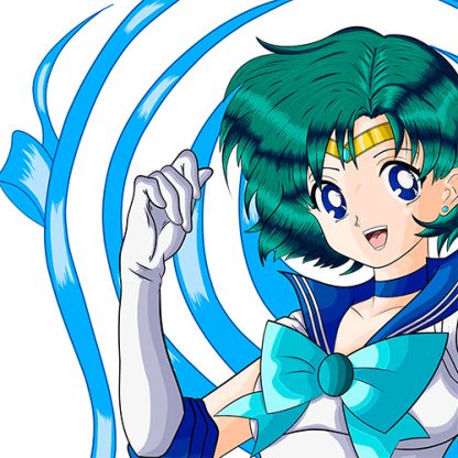 detalle diseño de Sailor Mercury con cintas de Sailor Scouts