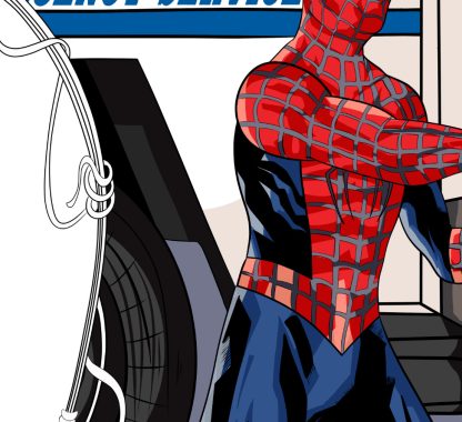 detalle diseño de Spider-Man de spidermeme Andrew Garfield Tobey Maguire Tom Holland
