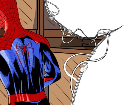 detalle diseño de Spider-Man de spidermeme Andrew Garfield Tobey Maguire Tom Holland