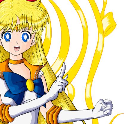 detalle diseño de Sailor venus con cintas de Sailor Scouts